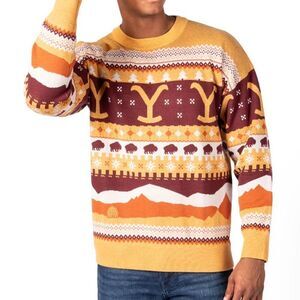 Yellowstone 2024 Exclusive Holiday Knit Sweater  Medium Yellow NWOT